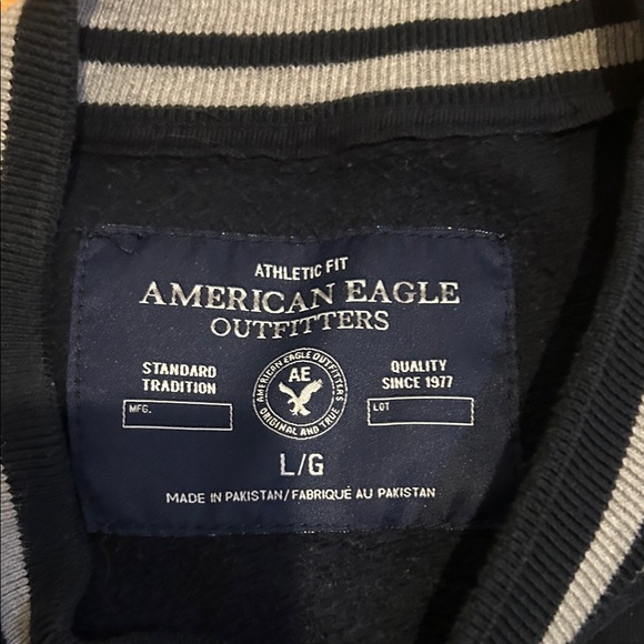 American Eagle Outfitters Black and Gray Bomber Jacket - Picture 2 of 2